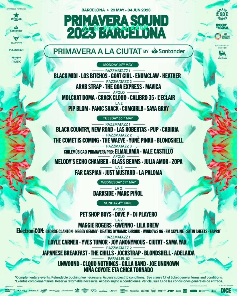 Primavera Sound Ciudad Barcellona 2023 Lineup
