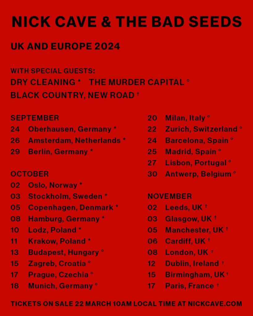 Nick Cave Tour Europeo