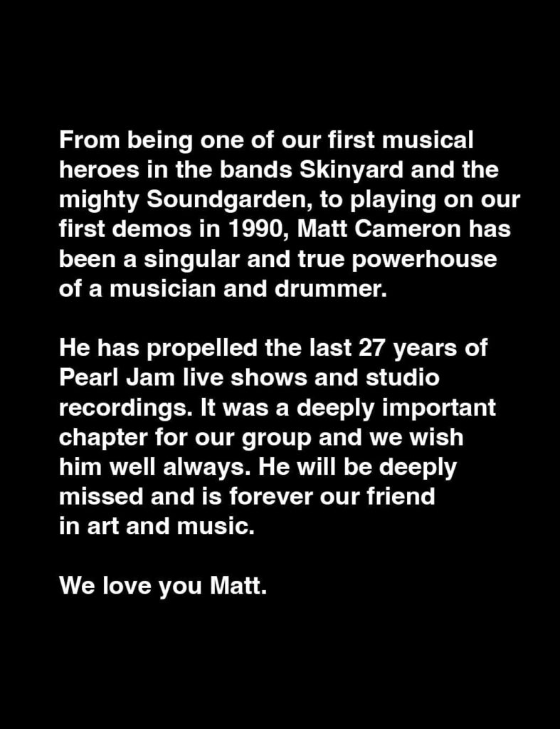 Matt Cameron Pearljam